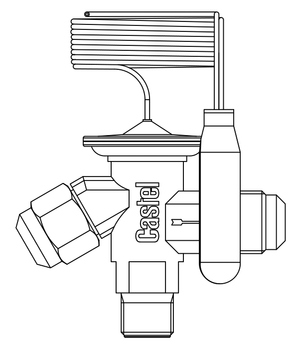 熱力膨脹閥2230/4,R404A-R507,SAE直螺紋接頭